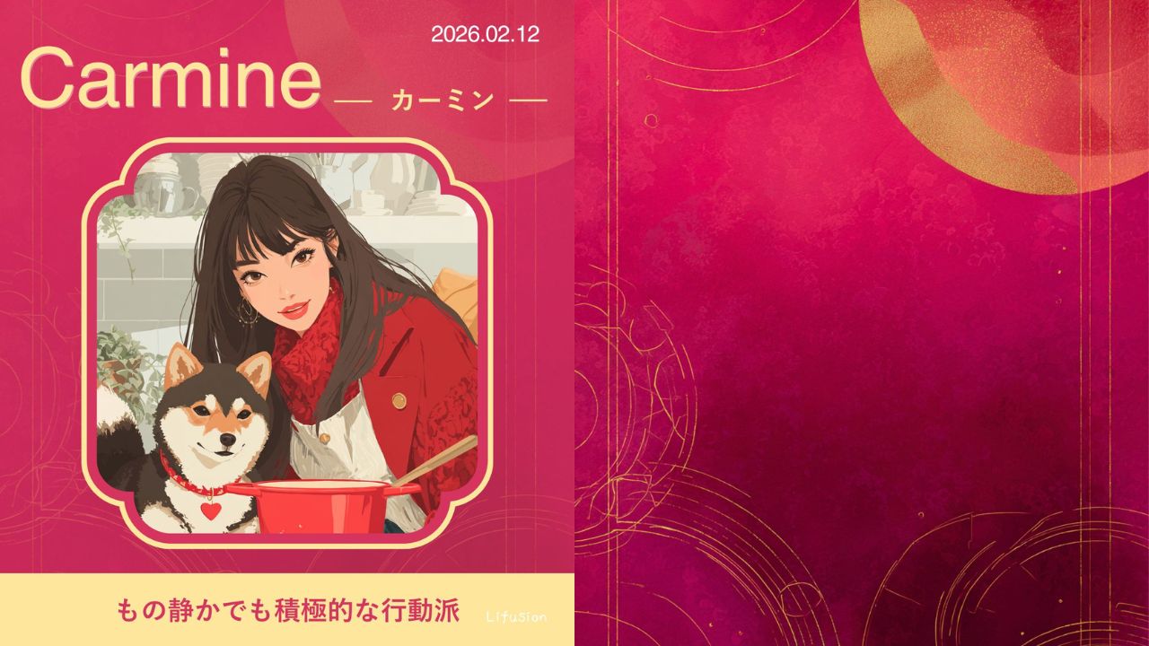 2月12日 ・誕生色：カーミン ・色言葉：外交的、情熱、激しい感情